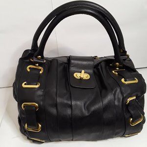 BRACIANO - BLACK SATCHEL BAG - TWO HANDLE HANDLES - THREE DIVISIONS.